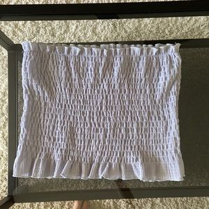 Light blue strapless crop top